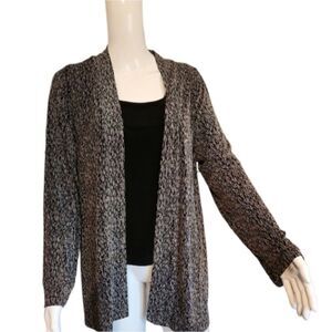 VeVe Collection by Vikki Vi Black & White Open-faced Cardigan